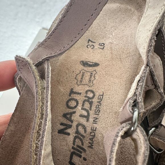 Naot - Leather Ankle Strap Sandals - Mabel - Stone Coal - EU 37 US 6-6.5 - Picture 8 of 9